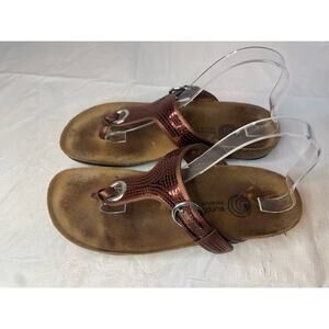 Euro Wellness Balance Sandals Brown Sequin GUC 8.5 Women's